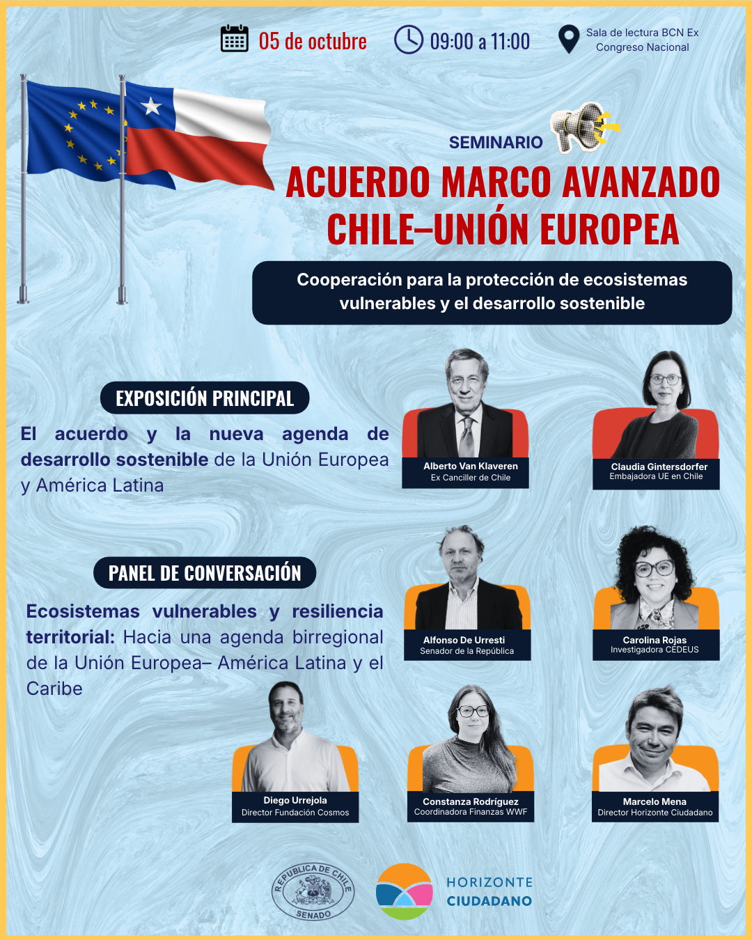 Afiche Seminario Acuerdo Marco Avanzado Chile - Unión Europea